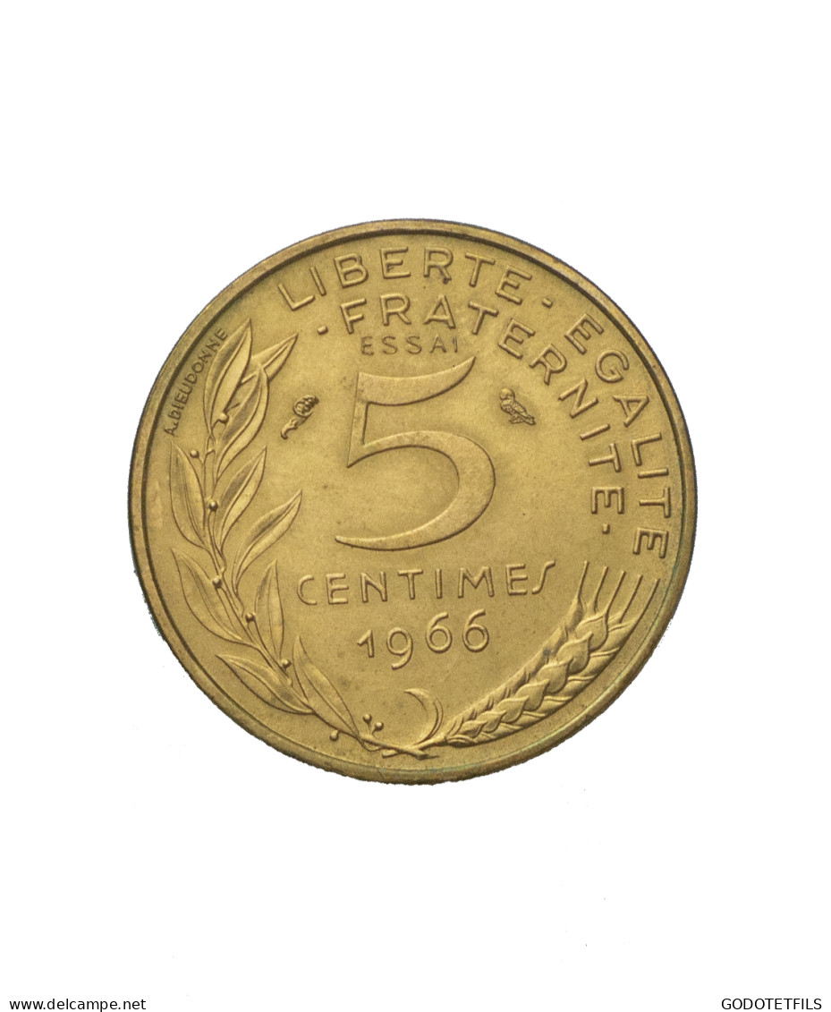 V ème République-Essai De 5 Centimes 1966 - Prova