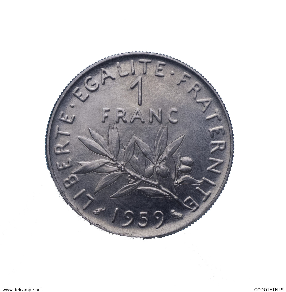 1 Franc Semeuse Nickel Essai 1959 - Essais, Piéforts, épreuves & Flans Brunis