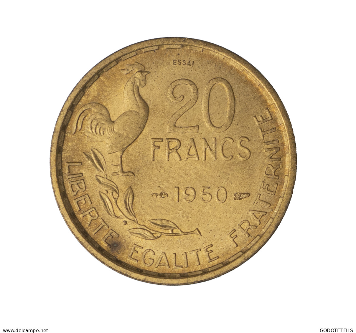 20 Francs Guiraud 1950 Essai - Essais, Piéforts, épreuves & Flans Brunis