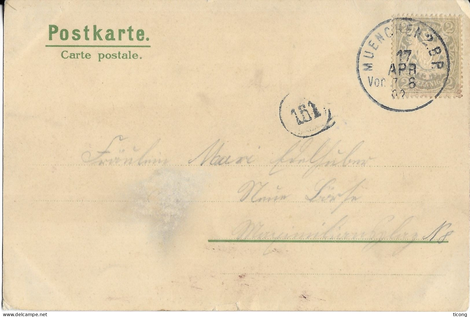 ILLUSTRATEUR PEINTRE ALLEMAND ALFRED MAILICK - CARTE CACHET ROND MUNICH BAVIERE 1902, MARQUE POSTALE A VOIR, - Mailick, Alfred