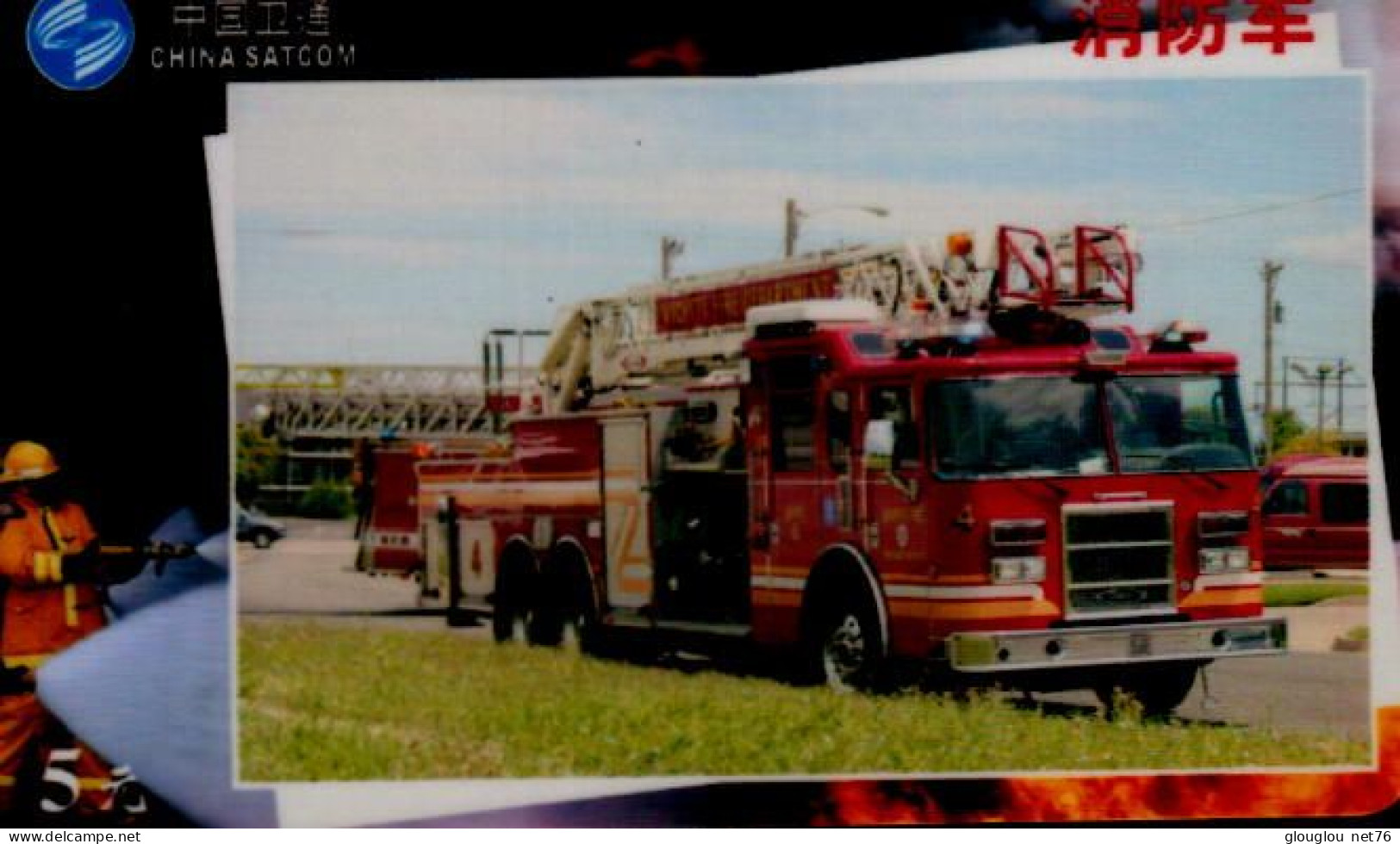 TELECARTE ETRANGERE    .VEHICULE  DE POMPIERS. - Bomberos