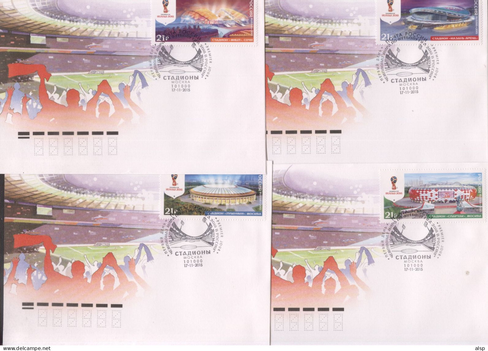 Football - Soccer WC 2018 Russia 12 Sets -48 FDCs - ALL 12 Postmarks (all 12 Cities) - 2018 – Russie