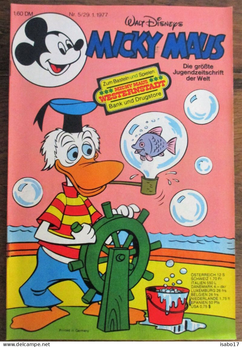 MICKY MAUS N° 5 29.1.1977 Walt Disney Wie Neu - Walt Disney