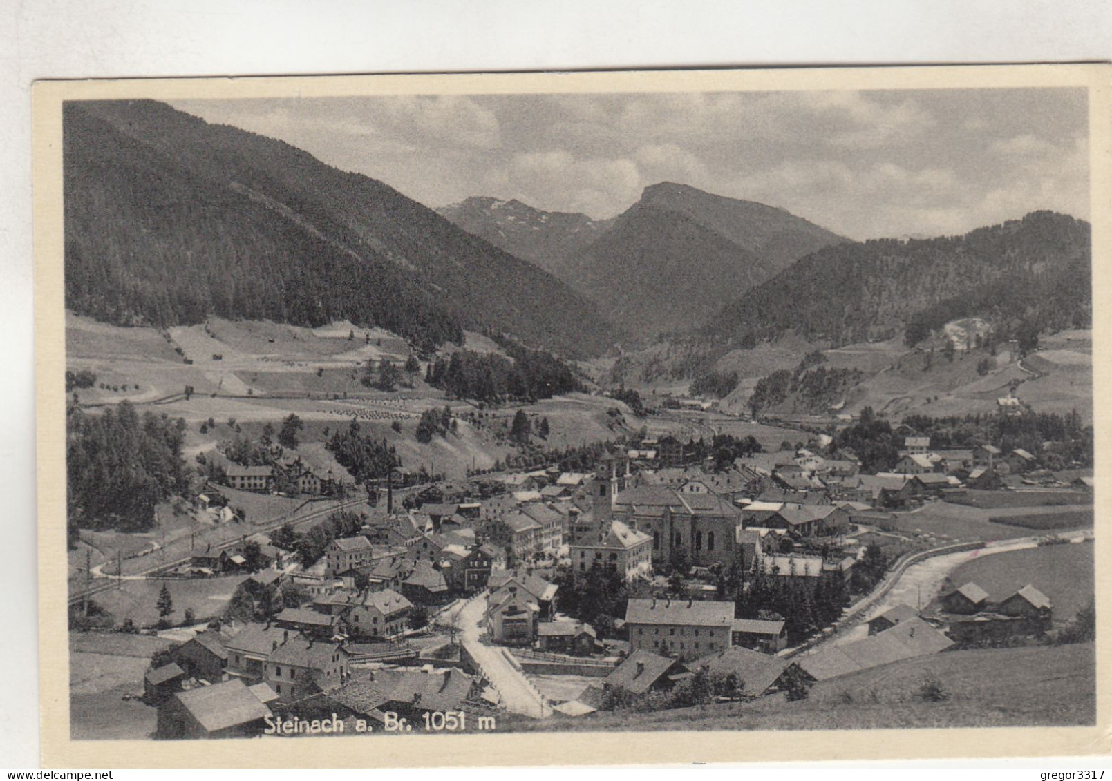 D4662) STEINACH A. Breinner 1051m - Straße Durch Den Ort Mit Häusern U. Kirche ALT 8.07.1954 - Steinach Am Brenner