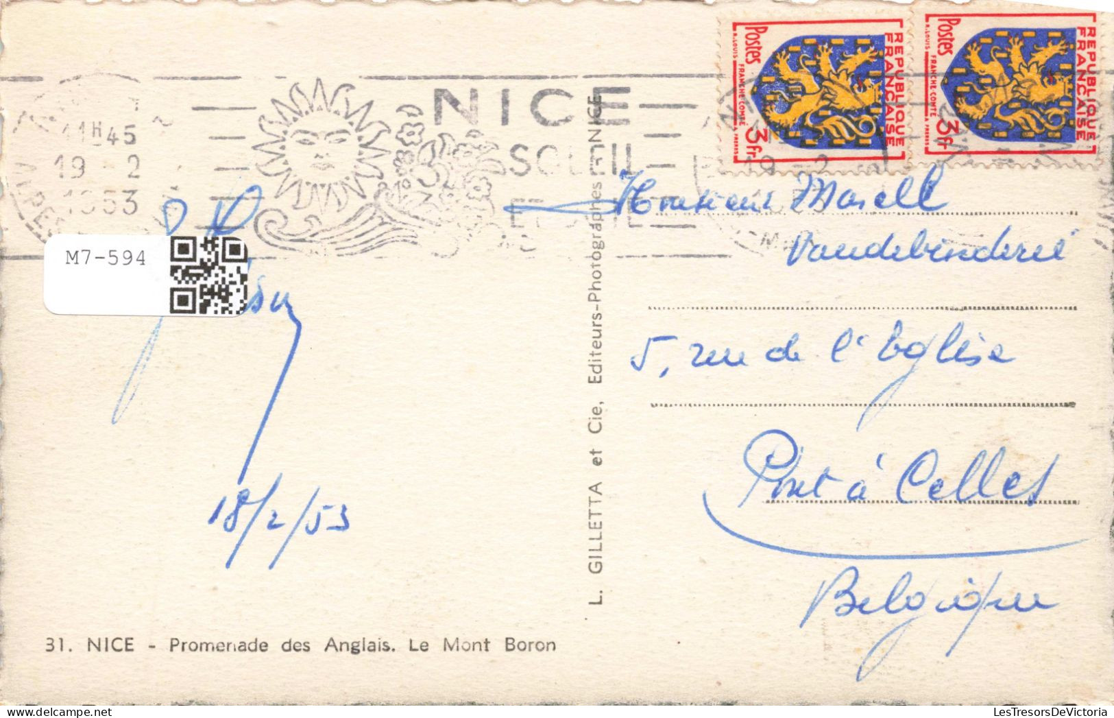 FRANCE - Nice - Promenade Des Anglais - Le Mont Boron - Animé - Carte Postale - Cartas Panorámicas