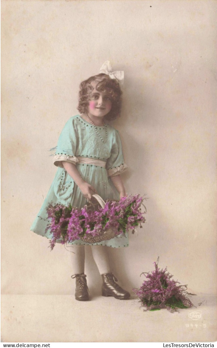 ENFANTS - Petite Fille - Portrait - Colorisé - Carte Postale Ancienne - Portraits