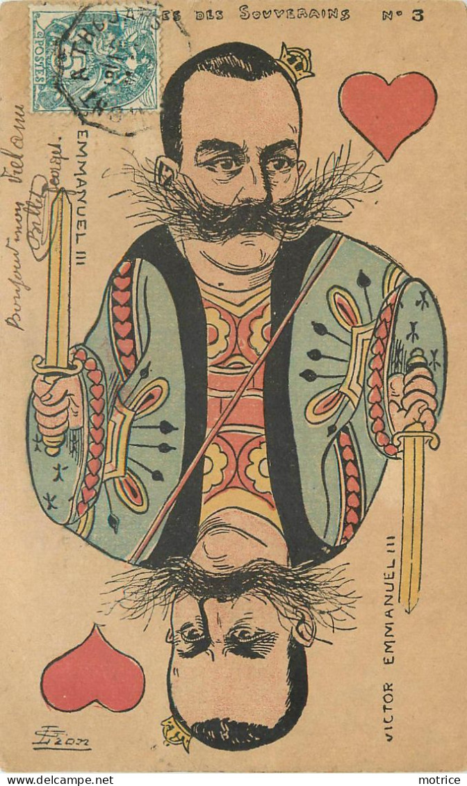 LION (illustrateur) - Emmanuel III, Roi D'italie, Cartes Des Souverains N°3. - Lion