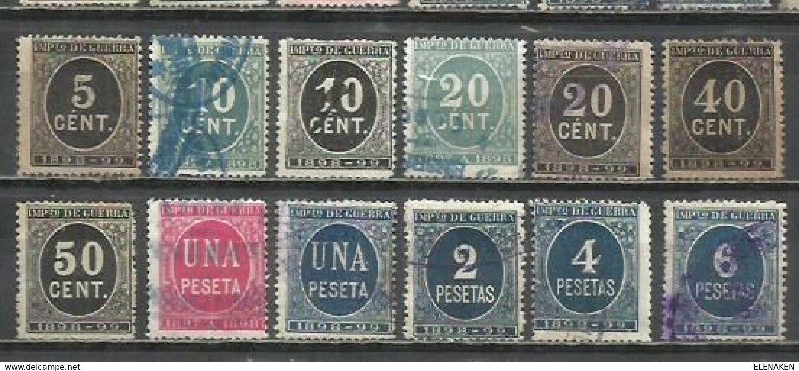 8527E- LOTE SELLOS IMPUESTO GUERRA 1898-1899 WAR TAX 114,00€ EDIFIL ALEMANY. SPAIN REVENUE. - Kriegssteuermarken
