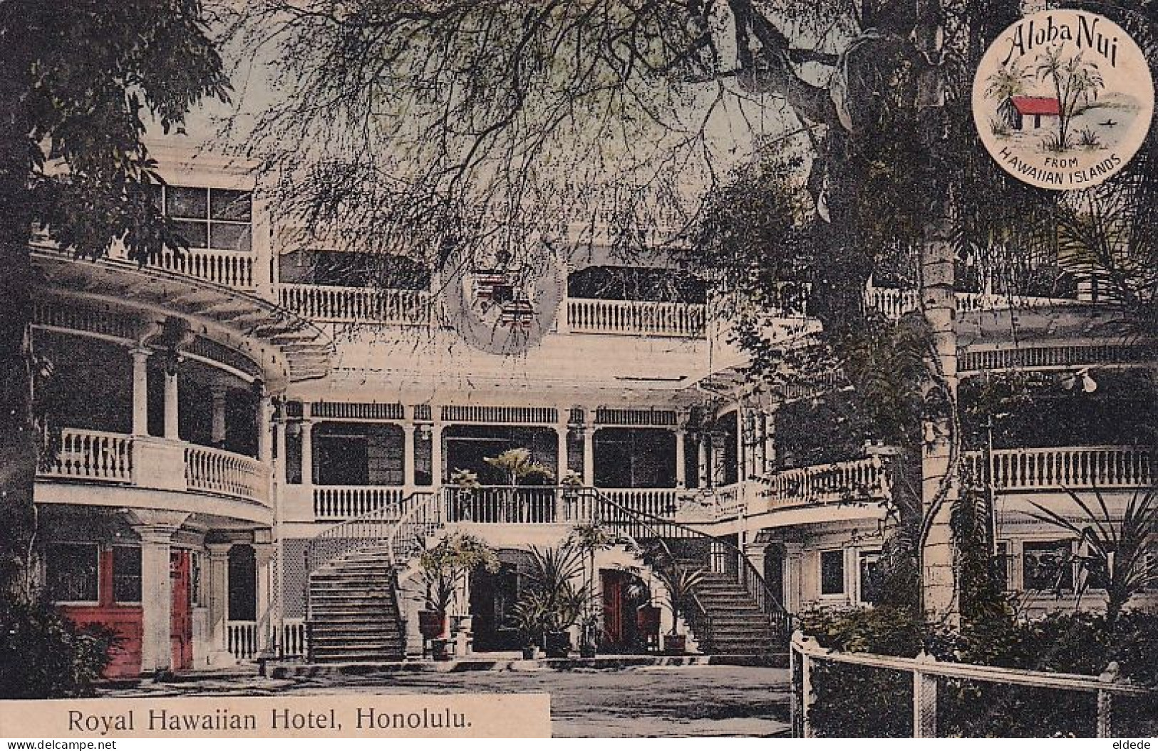 Honolulu Royal Hawaiian Hotel Hand Colored Aloha Nui Hawaii Used U.S. Marine Corps John Krivanek To Cienfuegos Cuba - Honolulu