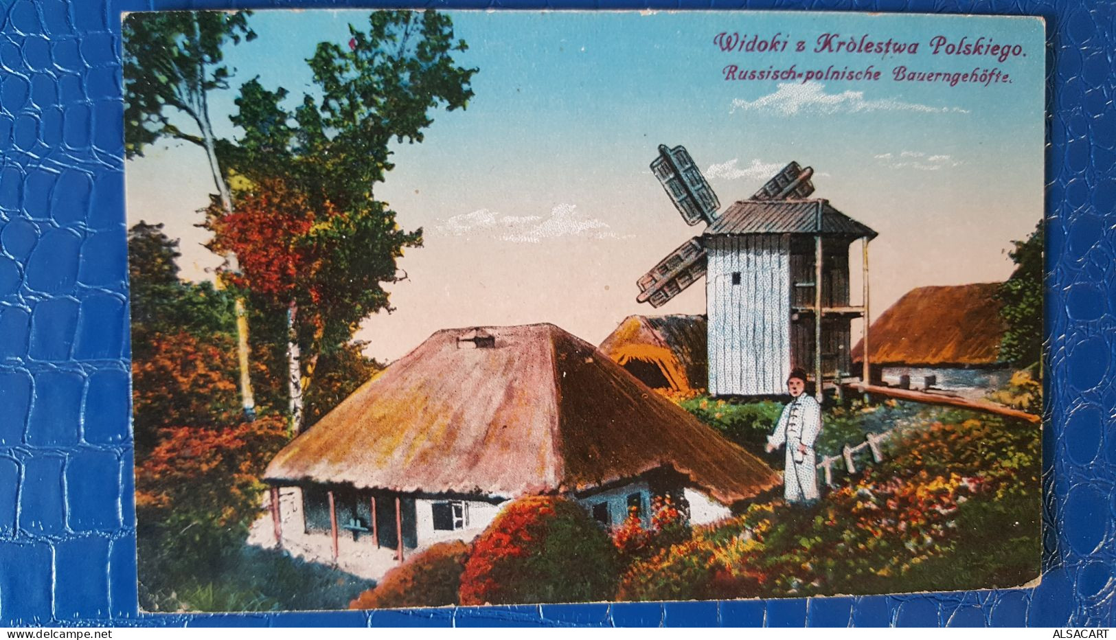 Widoki Russisch Polnische Bauernhaus, Maison De Paysans Et Moulin , Cachet Militaire - Pologne