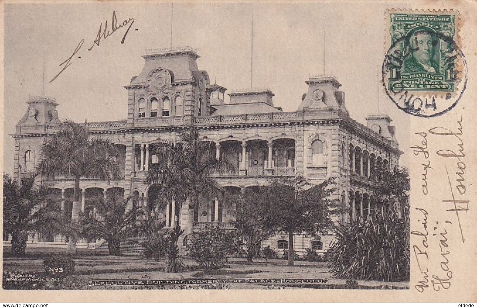 Honolulu Executive Building Formerly The Palace P. Used 1907 - Honolulu