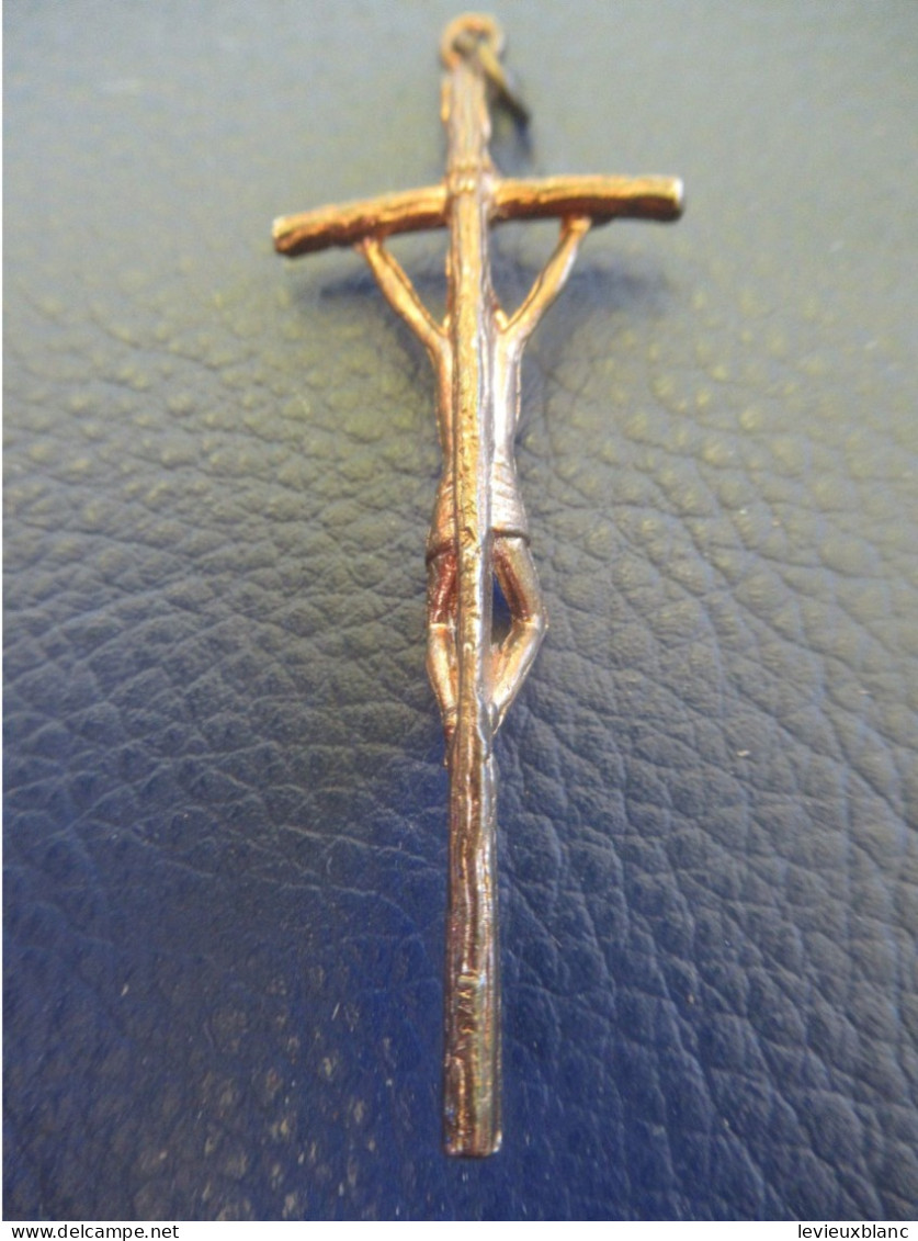 Petit Crucifix Stylisé / Pour Chaînette /Bronze / Très Original / Fabricant ? / Vers 1950 -1970      BIJ174 - Sonstige & Ohne Zuordnung