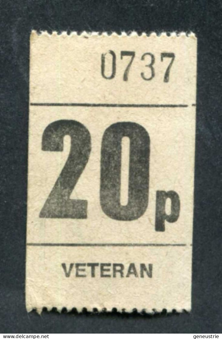 WW2 Jeton-papier De Nécessité Britannique "20p / Veteran" Grande-Bretagne WWII - Notgeld