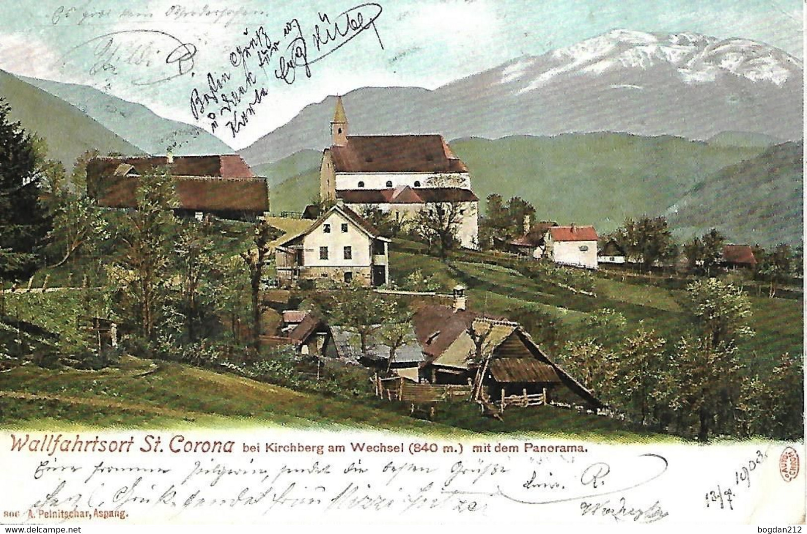 1903 - WALLFAHRTSORT  St.Corona Am Wechsel ,  Gute Zustand, 2 Scan - Neunkirchen