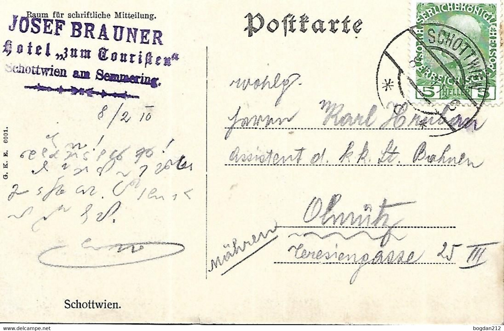 1910 - SCHOTTWIEN , Gute Zustand, 2 Scan - Neunkirchen