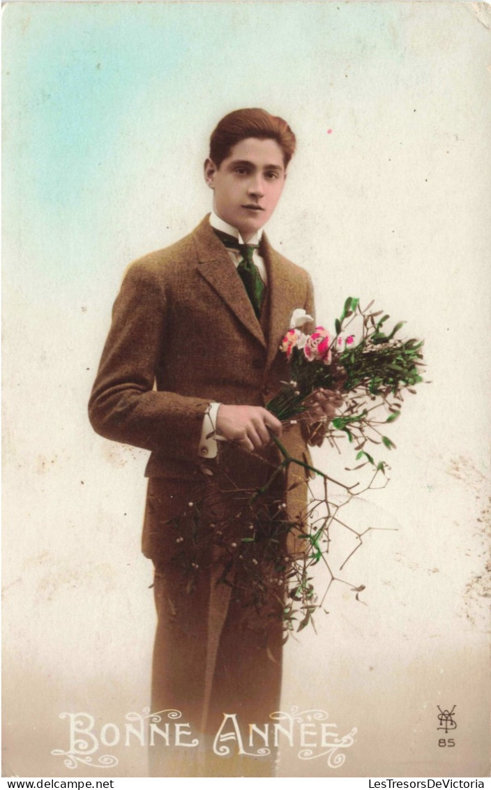 FÊTES - VŒUX - Bonne Année - Homme - Portrait - Colorisé - Carte Postale Ancienne - New Year