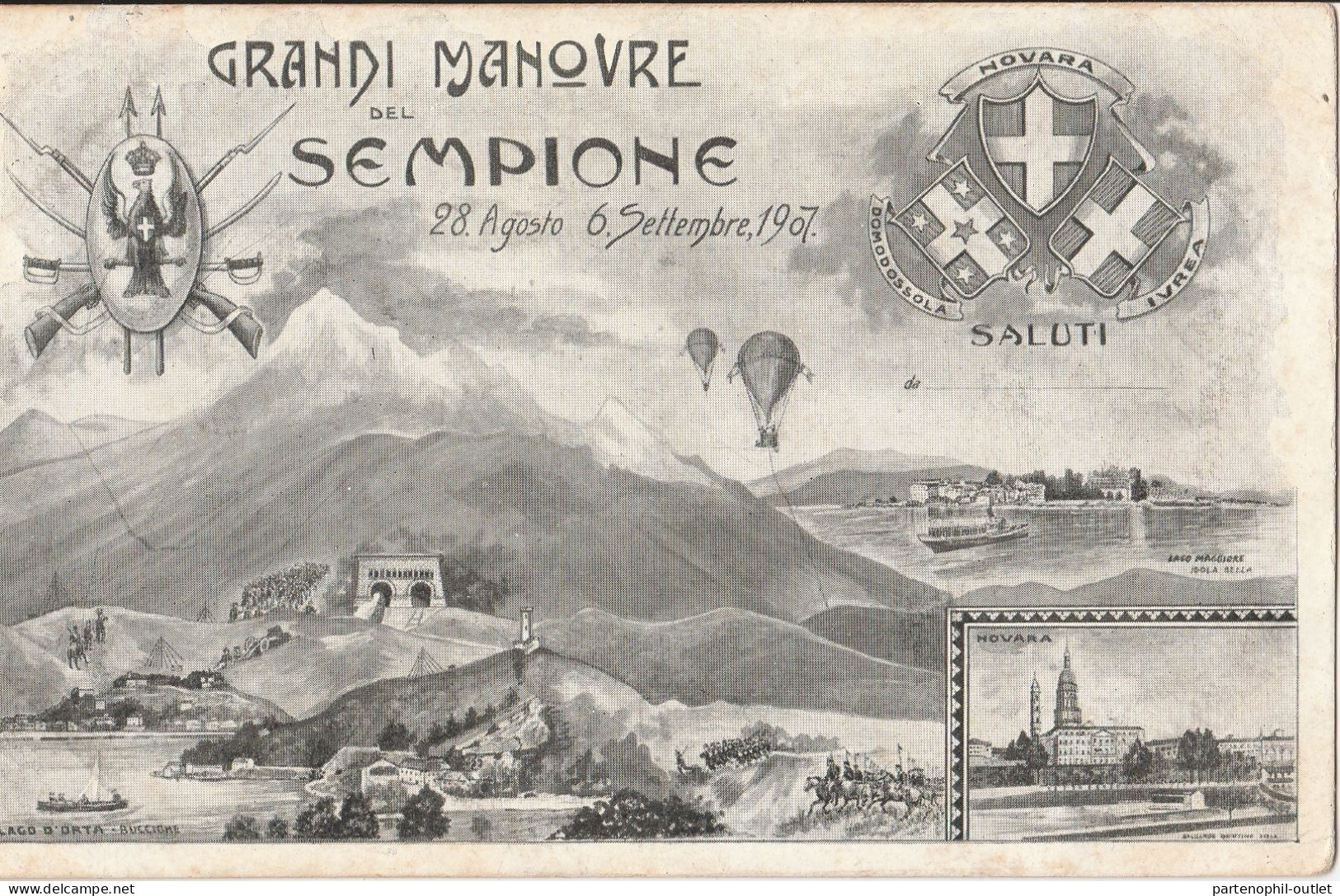 Cartolina  - Postcard / Viaggiata - Sent  /  Grandi Manovre Del Sempione. - Demonstrationen