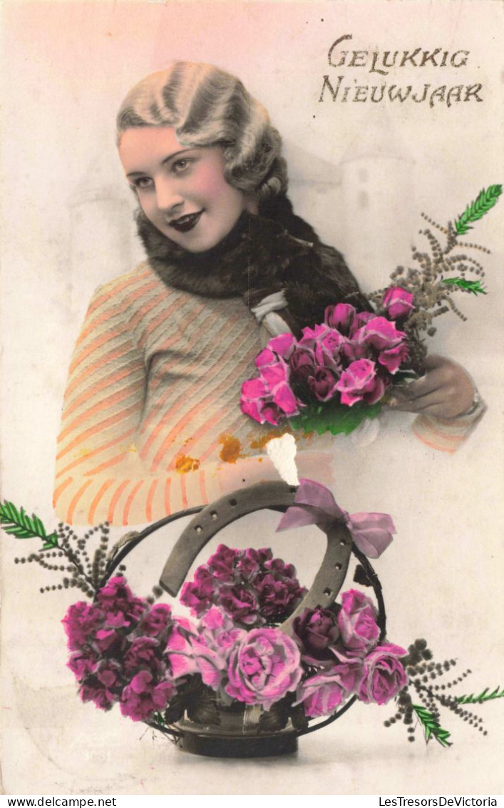 FÊTES - VŒUX - Bonne Année - Femme - Portrait - Colorisé - Carte Postale Ancienne - New Year