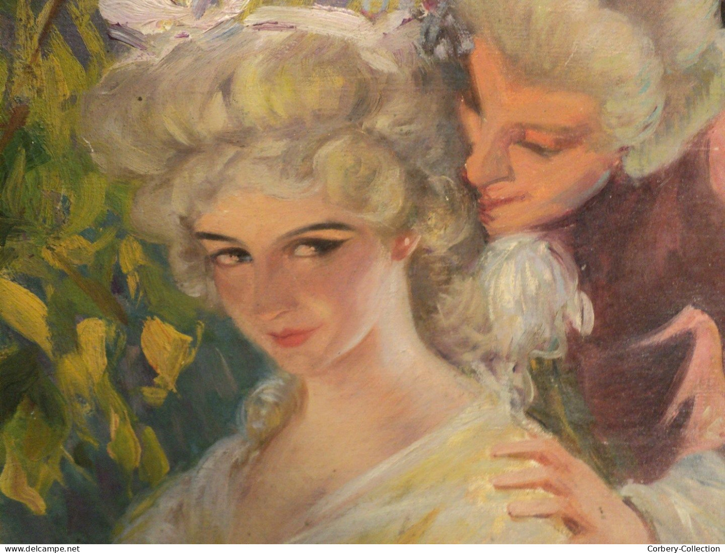 Peinture sur Toile Couple Scène Galante XIXème Style XVIIIème