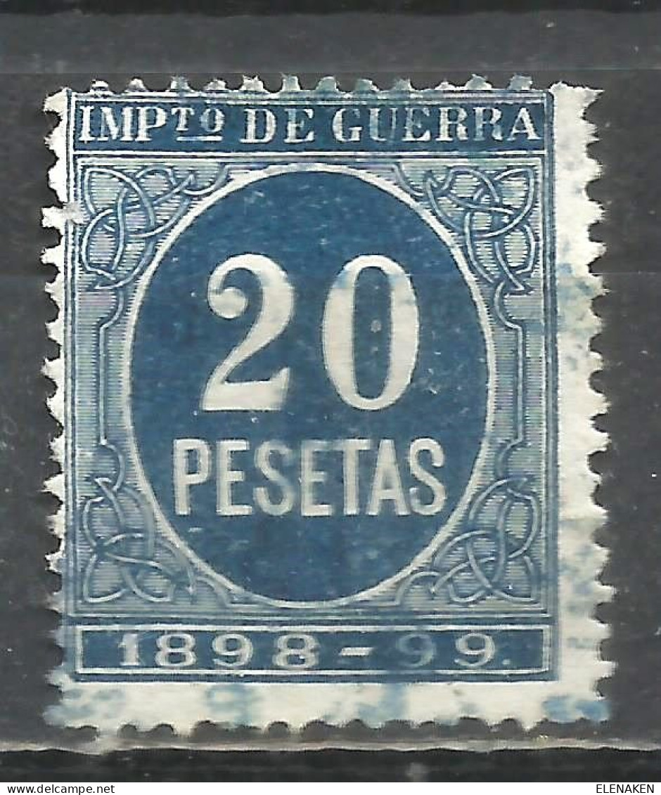 8527H-SELLO 20 PESETAS  IMPUESTO DE GUERRA FISCAL 40,00€  AÑO 1898-1898,PARA SUFRAGAR LAS COSTAS DE LAS GUERRAS EN ULTRA - Kriegssteuermarken