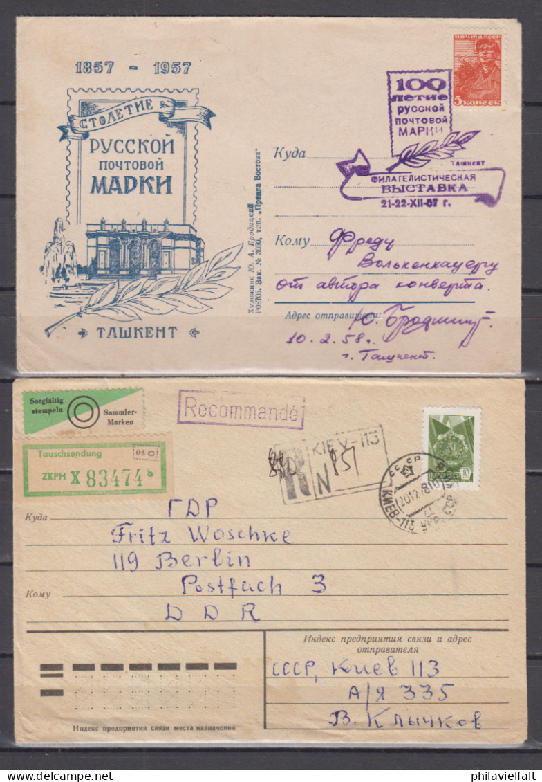 Sowjetunion Partie 4 Belege Dabei Sonderumschlag 1858-1957,R-o Kiev,prov.R-Zettel Und MeF 2505 (6) - Lettres & Documents