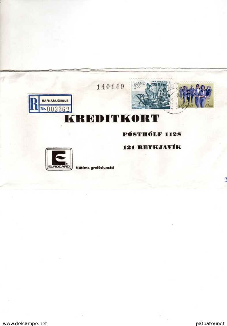 Islande Lettre Recommandée 1983 2 Timbres - Lettres & Documents