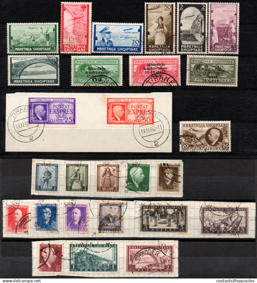 1770. ALBANIA1939-1940 5 SETS LOT.SASS.16-29(24 DAMAGED)AIR 1-3,4,5-11.SPECIAL DELIVERY 1-2 - Albanien