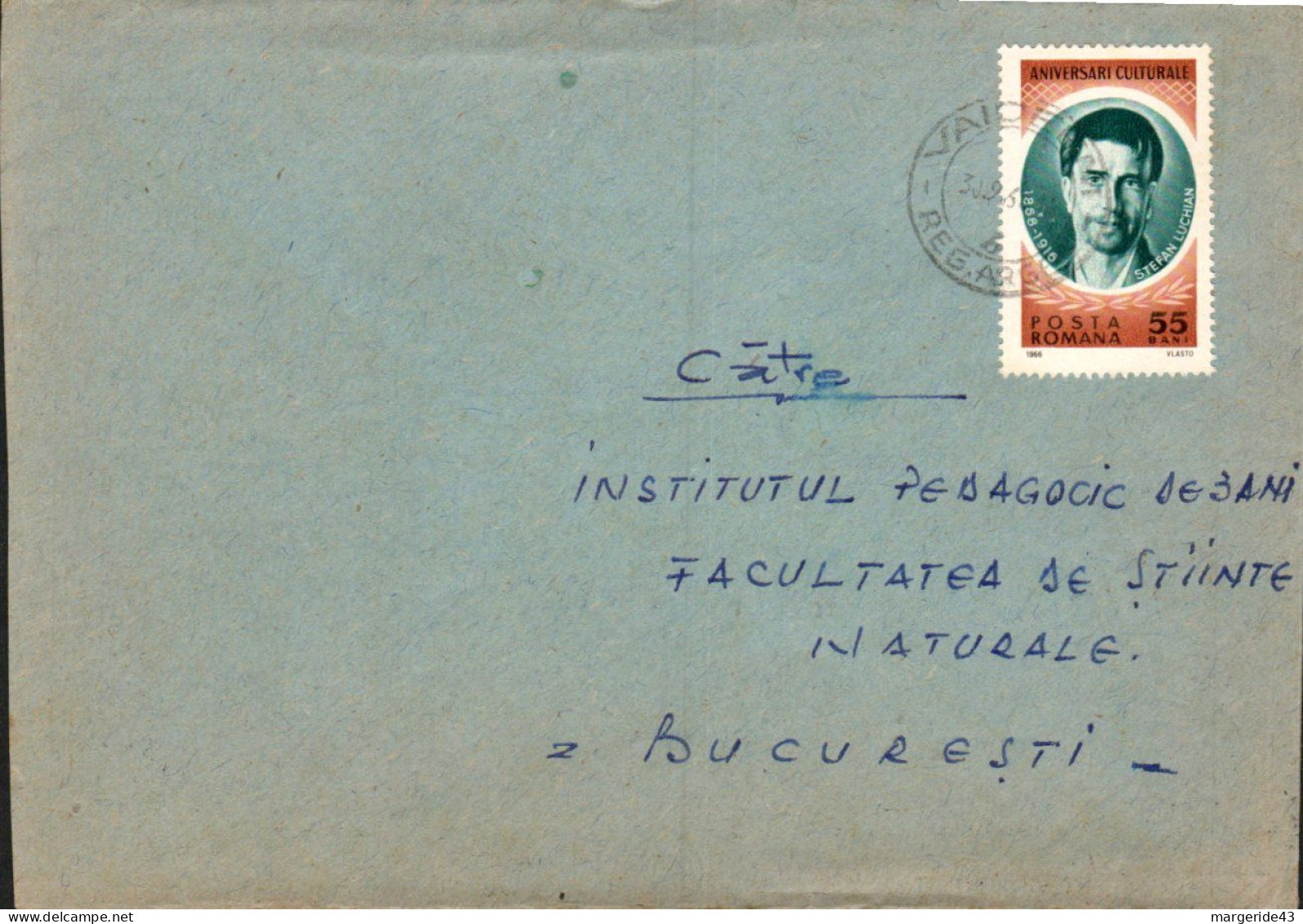 ROUMANIE SEUL SUR LETTRE DE VILCEA 1968 - Cartas & Documentos