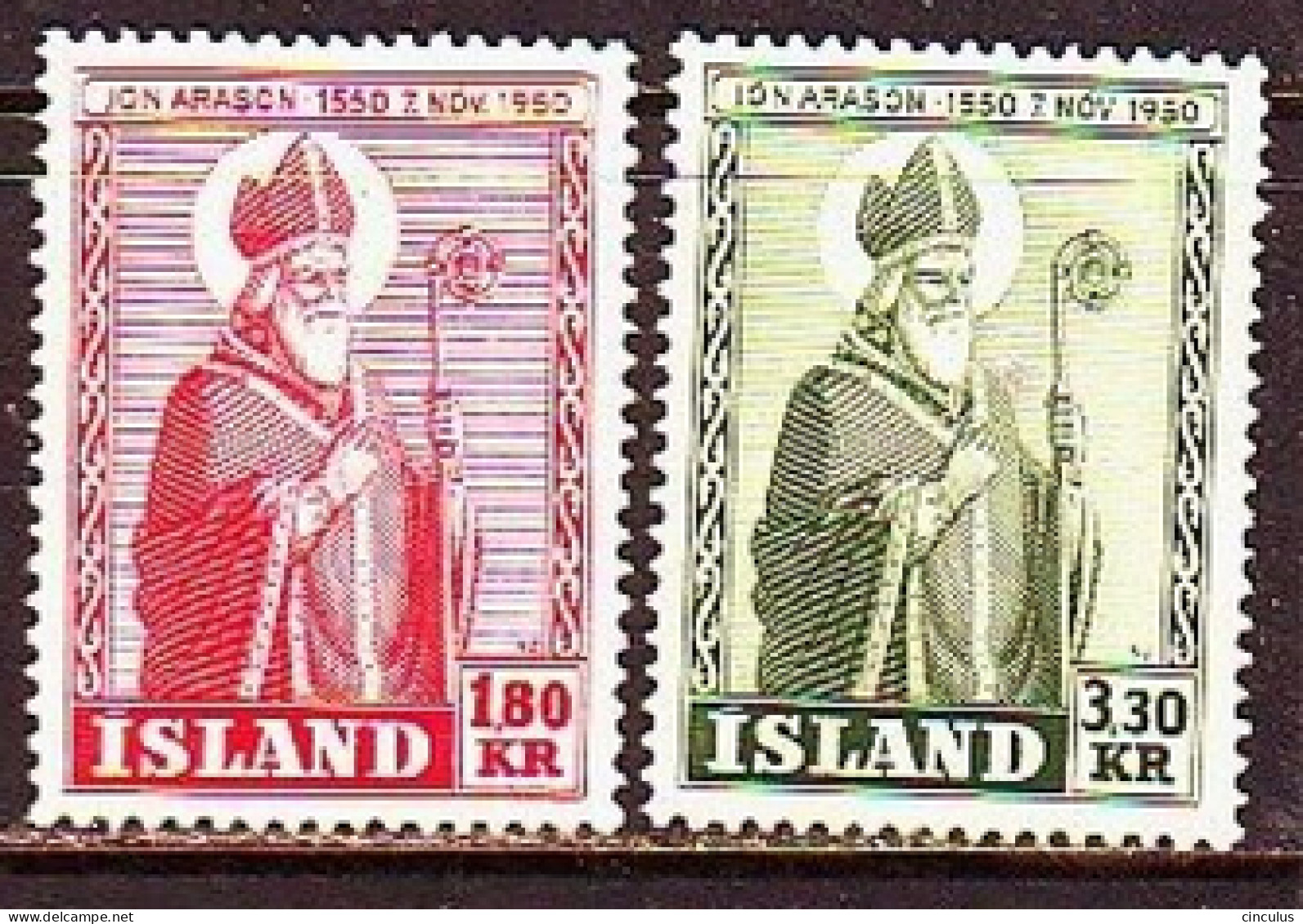 1950. Iceland. Bishop Arason. MNH. Mi. Nr. 271-72 - Ungebraucht