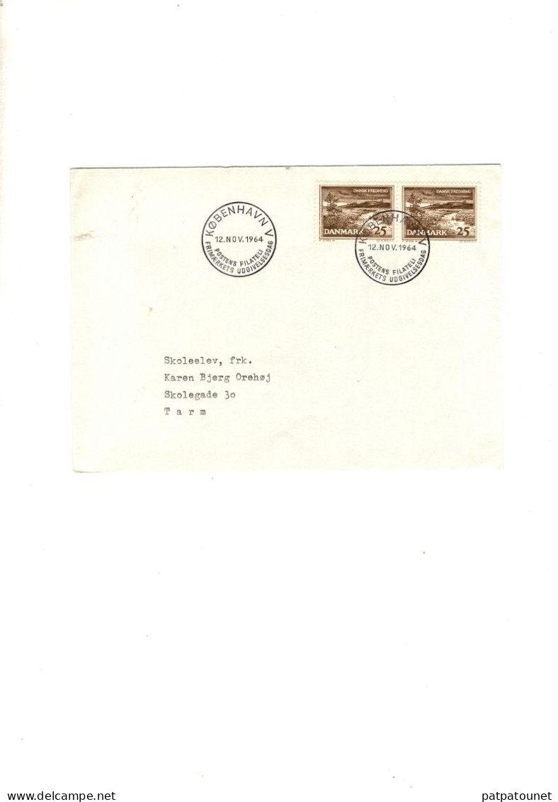 Danemark FDC 2 Timbres1964 - Cartas & Documentos