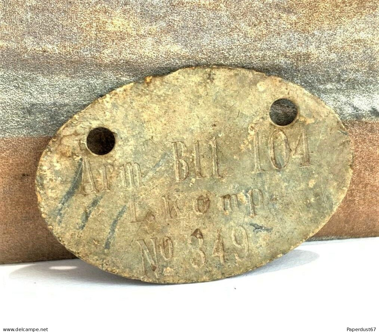 Plaque D'identité Allemande German Dog Tag Imperial German Army Soldiers ID 1878 Model Prussian Army - 1914-18