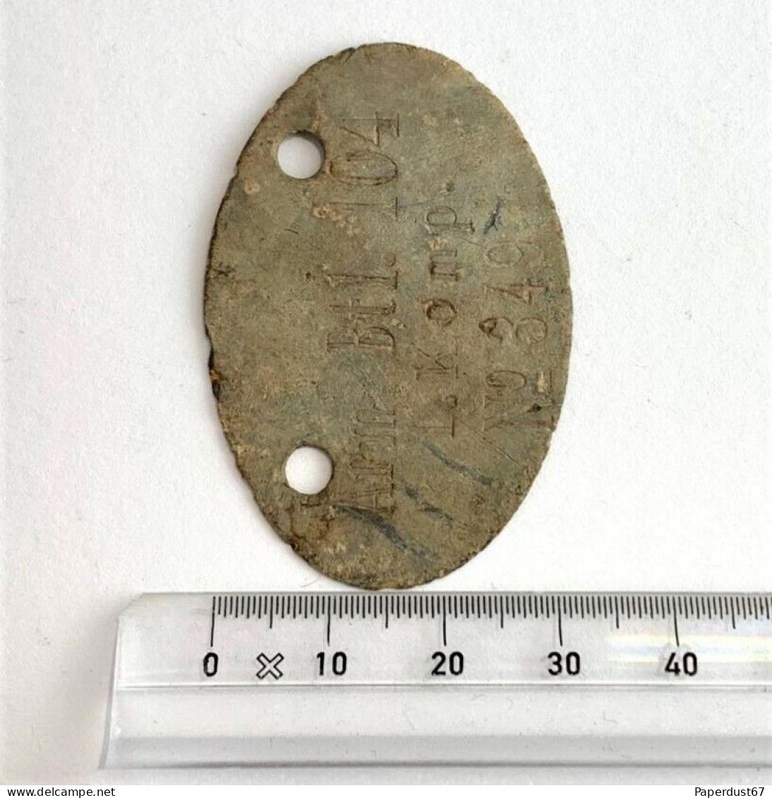 Plaque D'identité Allemande German Dog Tag Imperial German Army Soldiers ID 1878 Model Prussian Army - 1914-18