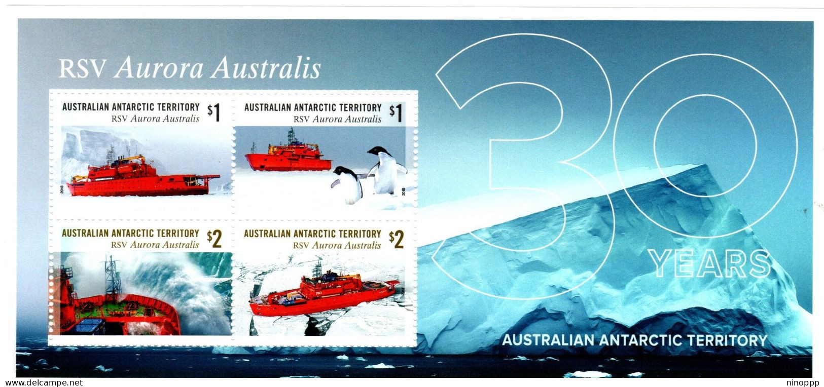 Australian Antarctic Territory ASC 253 MS  2018 Aurora Australis, Minisheet ,mint Never Hinged - Used Stamps