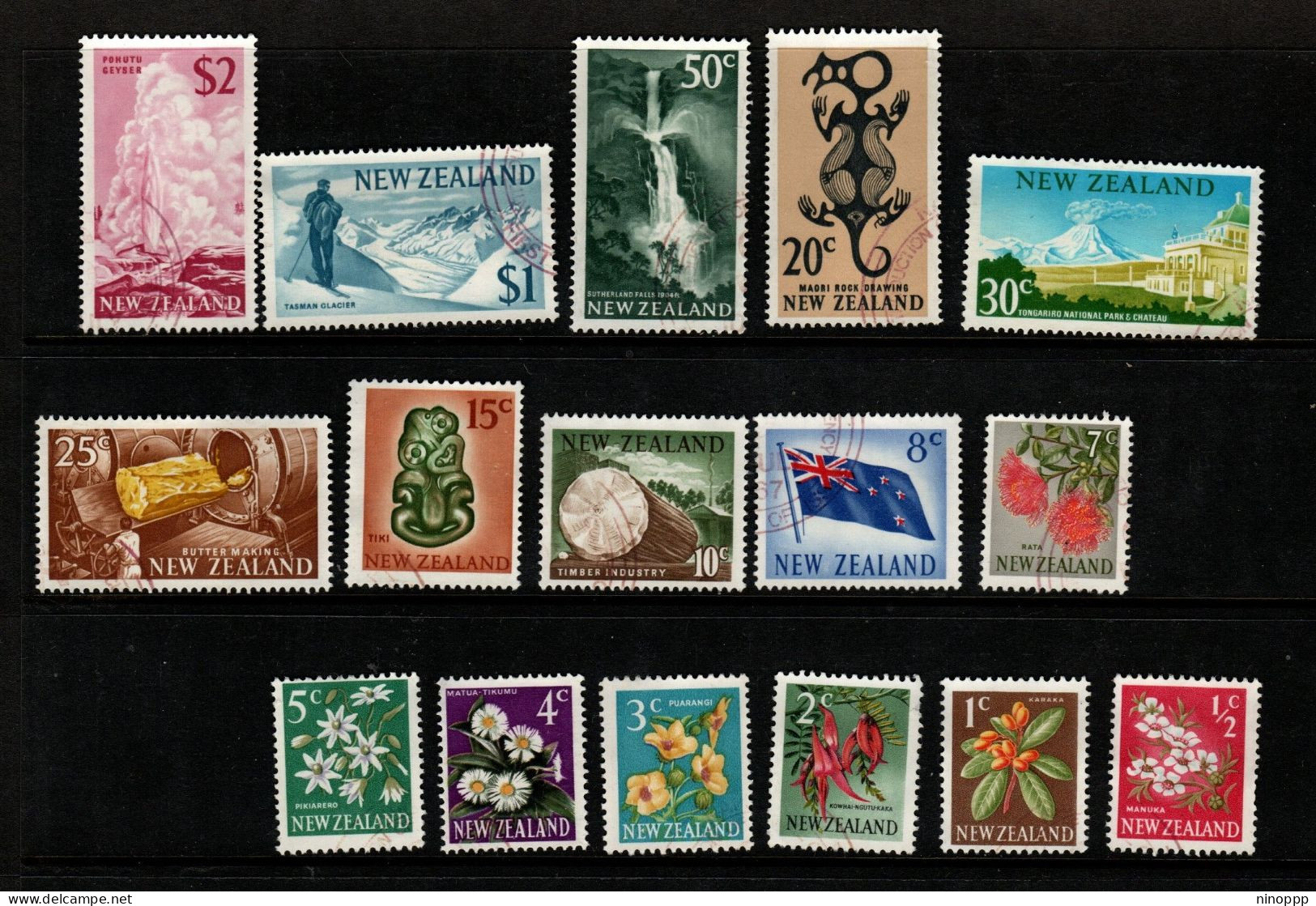 New Zealand SG 845-62 1967 Decimal Pictorials,used - Usati