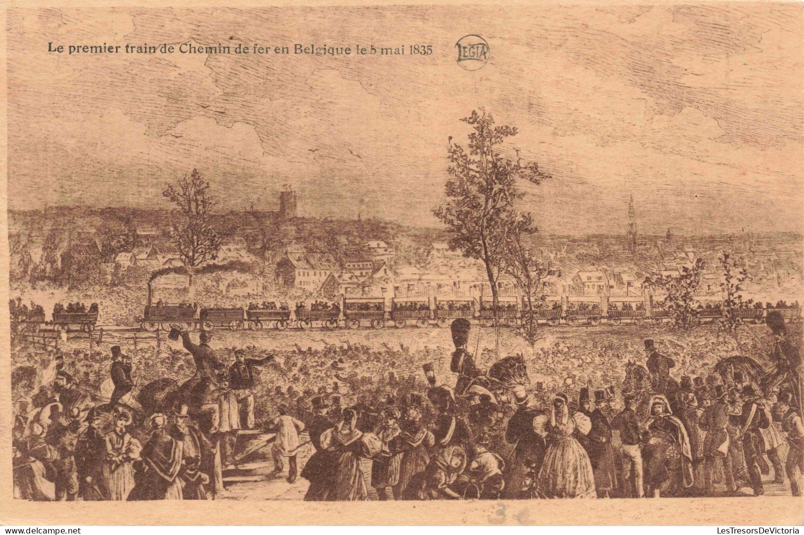 TRANSPORT - Le Premier Train De Chemin De Fer En Belgique Le 5 Mai 1835 - Carte Postale Ancienne - Eisenbahnen