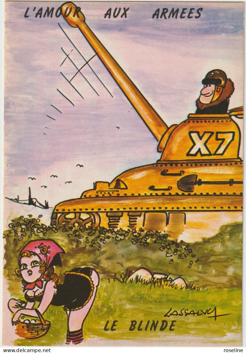 Illustration LASSALVY Ed Orion Série Mil3 - Humour Erotisme Militaire Tank -  CPSM 10,5x15  TBE Neuve - Lassalvy