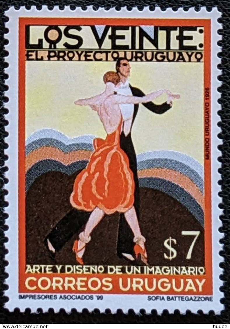 Uruguay, 1999, Mi 2509, Art And Design In The 1920s, Dancing Pair, 1v, MNH - Danse