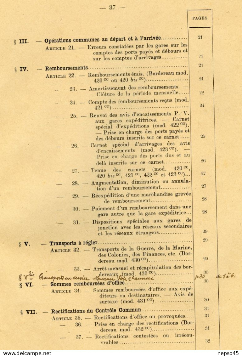 Instructions Générales.1923.Trafic Direct De Petite Vitesse.Chemins De Fer.Alsace-Lorraine.de L'Est.d'Etat.du Midi.du No - Chemin De Fer