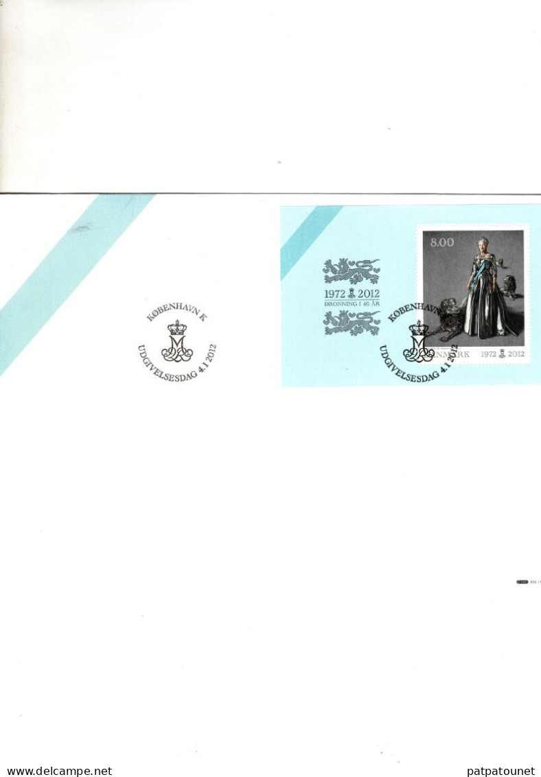 Danemark YV BF 0047 FDC 2012 Four Decades As Queen - Cartas & Documentos