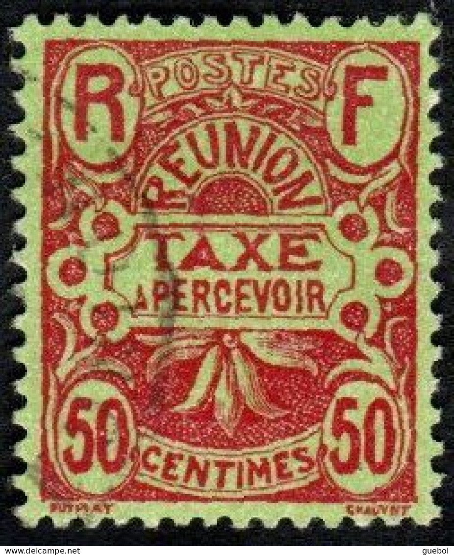 Réunion Obl. N° Taxe 11 - Emblème 50c  Rouge Et Vert - Timbres-taxe