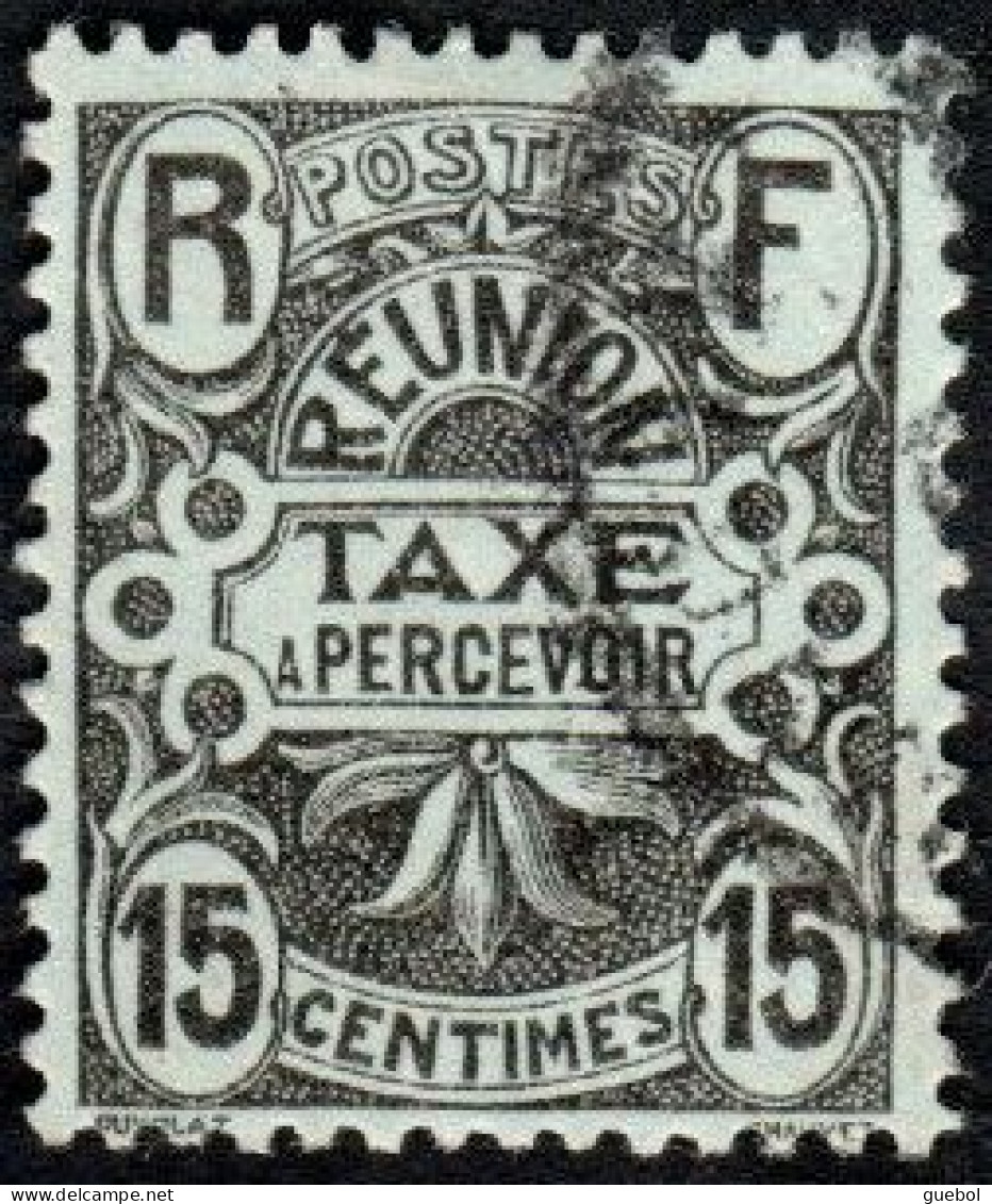 Réunion Obl. N° Taxe  8 - Emblème 15c Gris-noir - Strafport