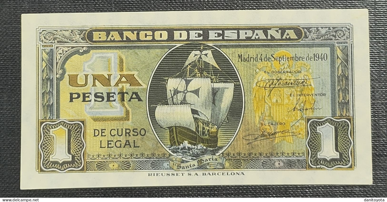 ESPAÑA. EDIFIL 442. 1 PTA 4 DE SEPTIEMBRE SIN SERIE Y SIN CIRCULAR. - 1-2 Pesetas