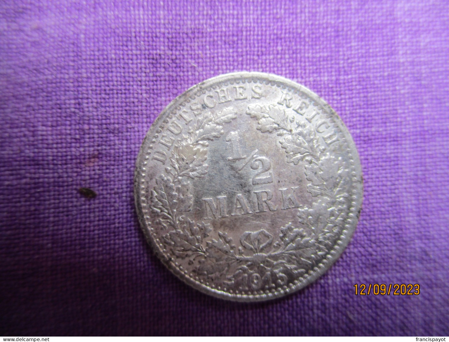 Germany 1/2 Reich Mark 1915 F - 50 Pfennig