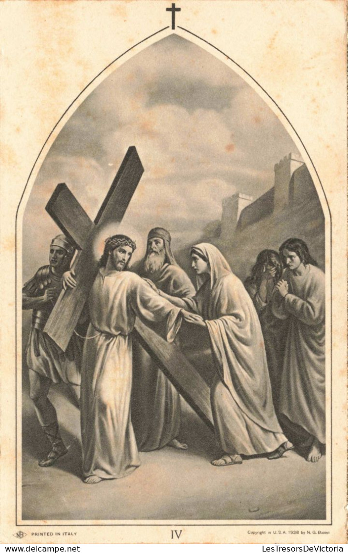 RELIGION - Christianisme - Chemin De La Croix - Jésus Rencontre Une Sainte Mère - Carte Postale Ancienne - Lieux Saints