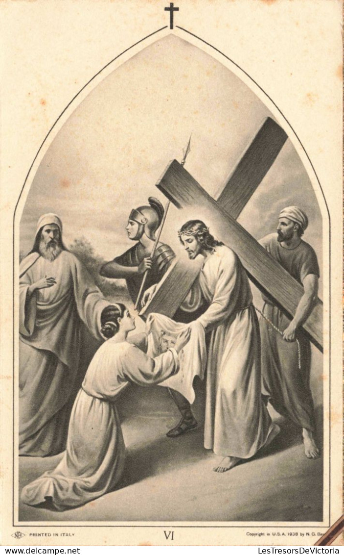 RELIGION - Christianisme - Chemin De La Croix - Sainte Véronique Présente Le Suaire à Jésus - Carte Postale Ancienne - Heilige Stätte