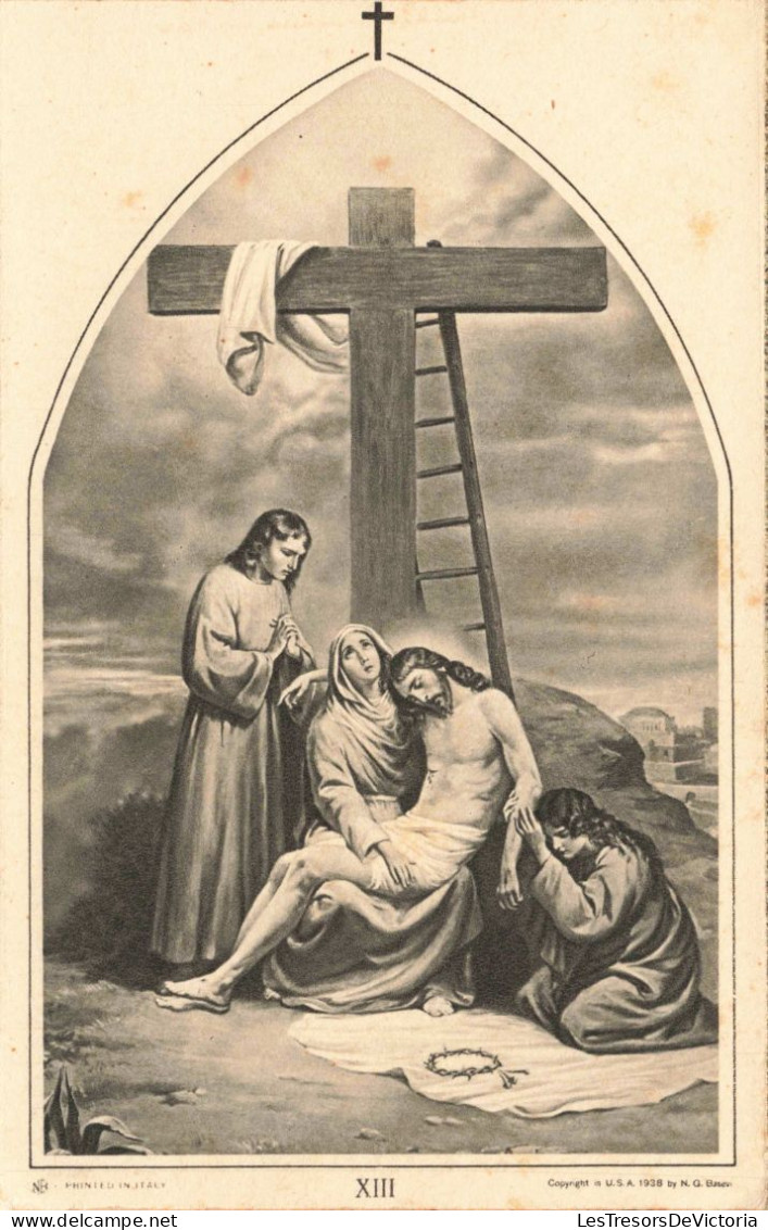 RELIGION - Christianisme - Chemin De La Croix - Jésus Est Descendu De La Croix - Carte Postale Ancienne - Heilige Stätte