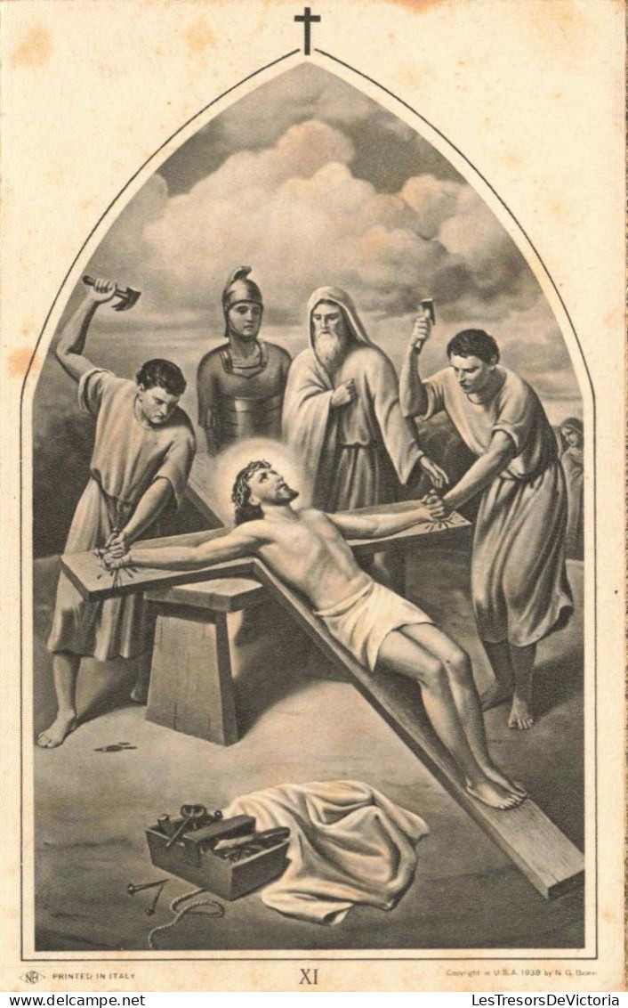 RELIGION - Christianisme - Chemin De La Croix - Jésus Est Crucifié - Carte Postale Ancienne - Heilige Stätte