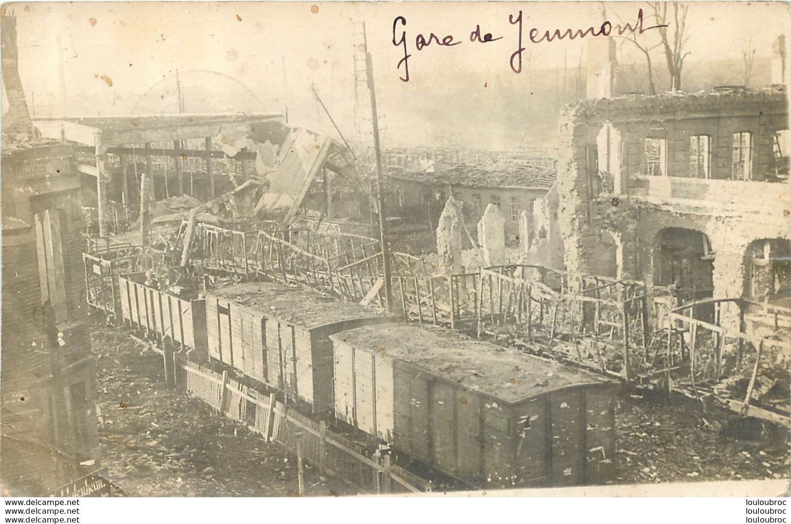 JEUMONT LA GARE CARTE PHOTO 1919 - Jeumont