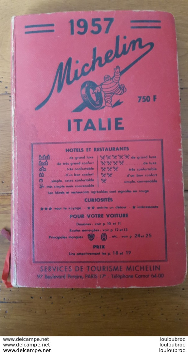 MICHELIN 1957 ITALIE  INTERIEUR EN PARFAIT ETAT - Michelin (guide)