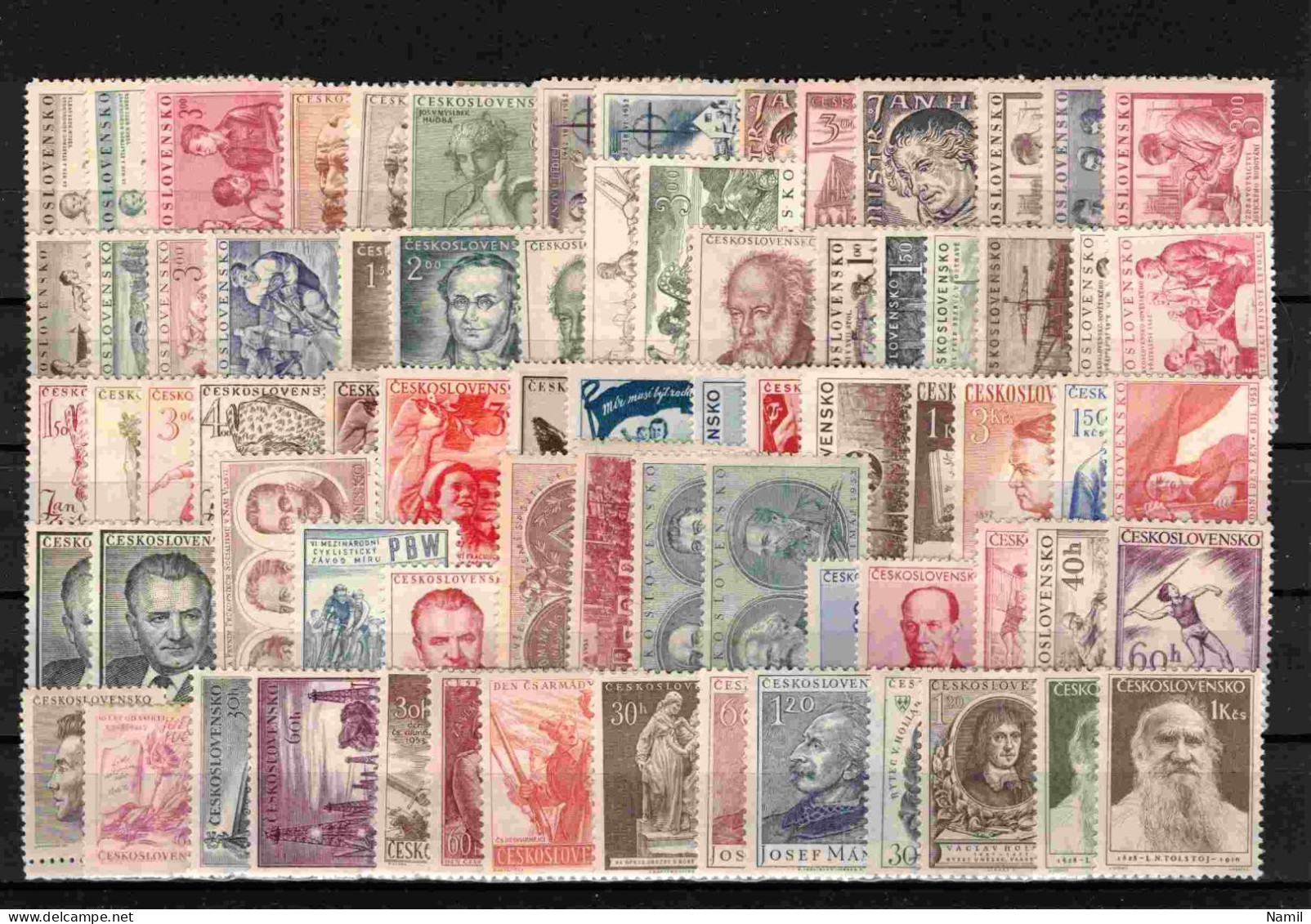 * Tchécoslovaquie 1952-3, Lot Avec Timbres Neufs Avec Charniere Ou Trace De Charniere Propre, - Collections, Lots & Series